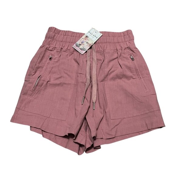 HALARA Pants - Halara Cotton Front Zipper Pocket Beaded Drawstring Shorts Sz XS Womens Pink